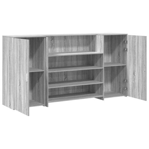 Receptionsskranke 200x50x103,5 cm konstrueret træ grå sonoma