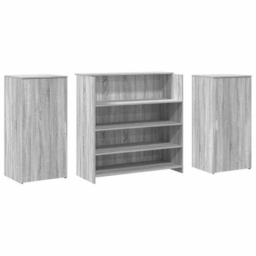 Receptionsskranke 200x50x103,5 cm konstrueret træ grå sonoma