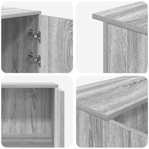 Receptionsskranke 200x50x103,5 cm konstrueret træ grå sonoma