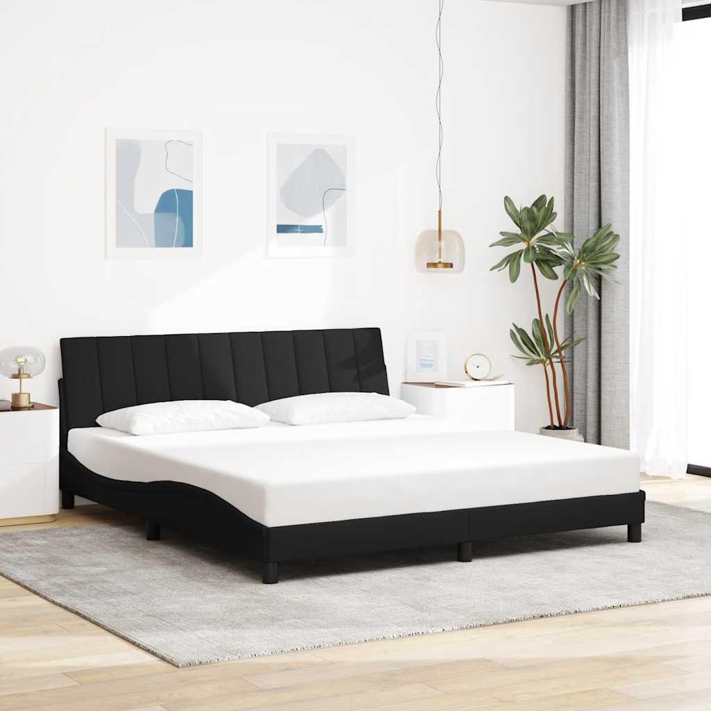 Sengeramme uden madras Hanko 180x200 cm stof sort billede