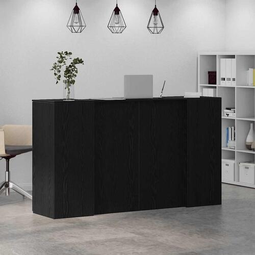 Receptionsskranke 180x50x103,5 cm konstrueret træ sort-eg