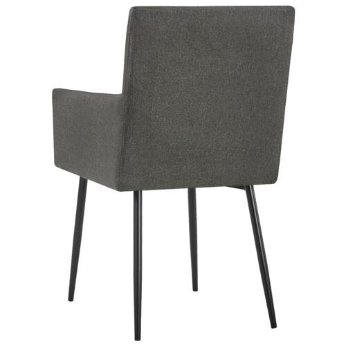 Spisebordsstole med armlæn 2 stk. gråbrun stof