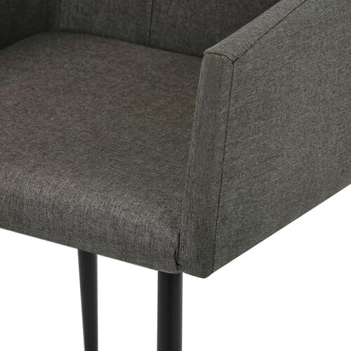 Spisebordsstole med armlæn 2 stk. gråbrun stof