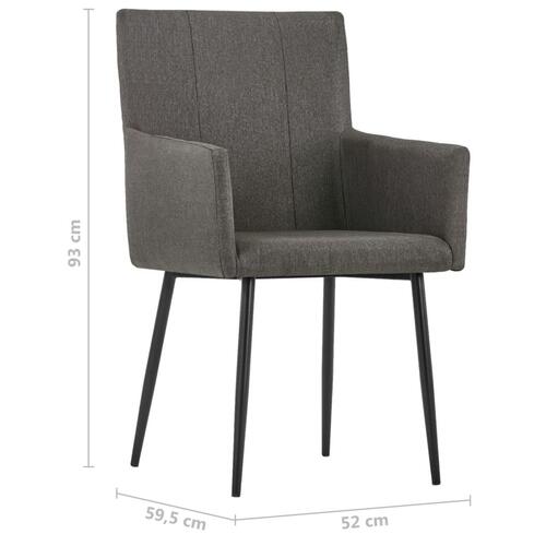 Spisebordsstole med armlæn 2 stk. gråbrun stof