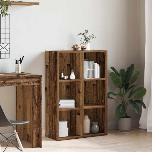 Bogreol/skænk 66×30×98 cm i konstrueret træ - antikt træ