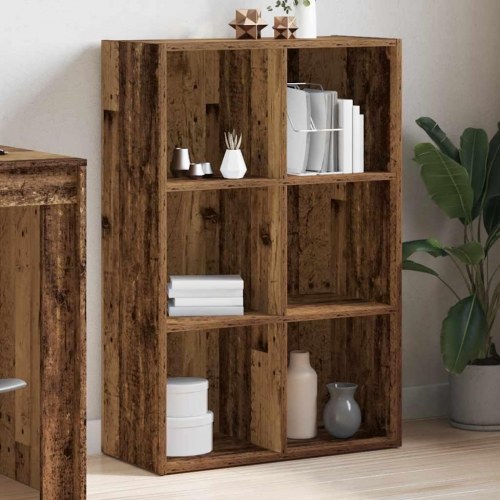 Bogreol/skænk 66×30×98 cm i konstrueret træ - antikt træ