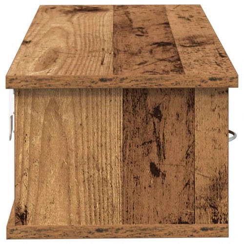Vægskab 60×26×18,5 cm i konstrueret træ - antikt trælook med 2 skuffer