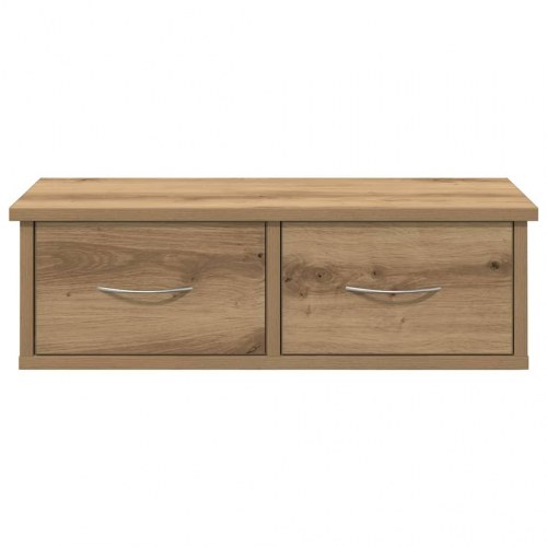 Vægskab med 2 skuffer 60×26×18,5 cm - konstrueret træ, artisan egetræsfarve