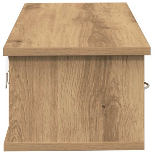 Vægskab med 2 skuffer 60×26×18,5 cm - konstrueret træ, artisan egetræsfarve