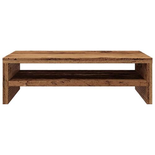 Skærmstander 42x24x13 cm konstrueret træ antikt træ