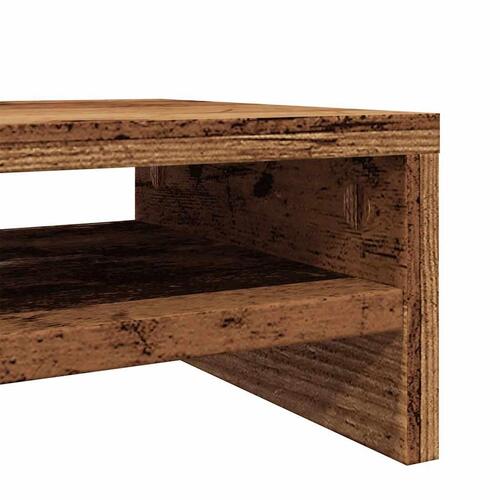 Skærmstander 42x24x13 cm konstrueret træ antikt træ