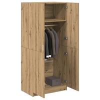 Klædeskab 80x52x180 cm konstrueret træ egetræslook