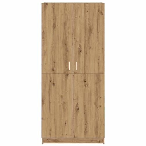 Klædeskab 80x52x180 cm konstrueret træ egetræslook