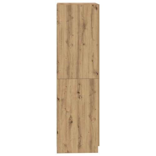 Klædeskab 80x52x180 cm konstrueret træ egetræslook