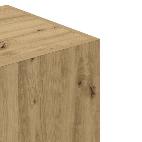 Klædeskab 80x52x180 cm konstrueret træ egetræslook