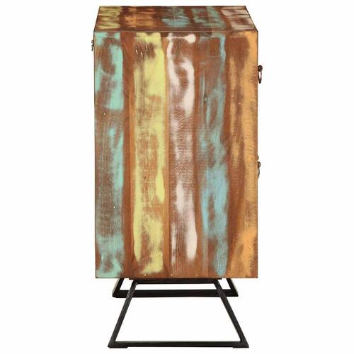 Skuffeskab 70x35x70 cm massivt genbrugstræ flerfarvet