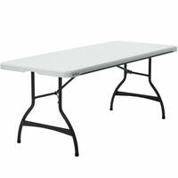 Sammenklappeligt bord Lifetime Hvid Rektangulær Stål Plastik 182 x 76 x 73,5 cm