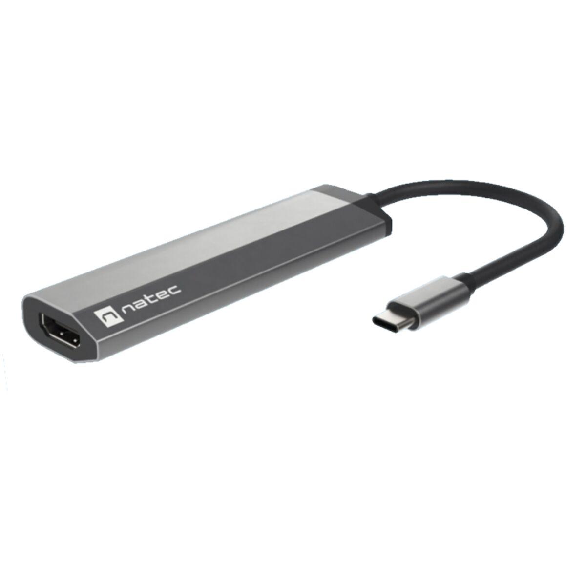 Natec Fowler Slim USB‑hub (USB-C til HDMI og USB-A)