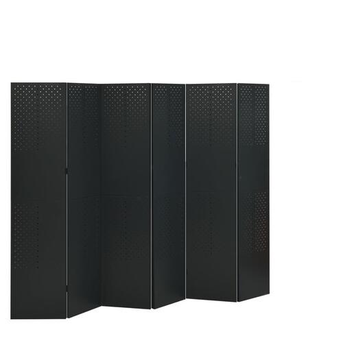 6-panels rumdelere 2 stk. 240x180 cm stål sort