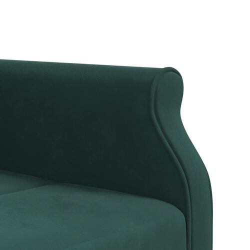 Sovesofa med chaiselong 271x140x70 cm velour mørkegrøn