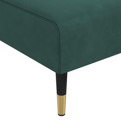 Sovesofa med chaiselong 271x140x70 cm velour mørkegrøn