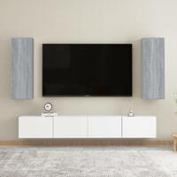 Tv-skabe 2 stk. 30,5x30x90 cm konstrueret træ grå sonoma-eg