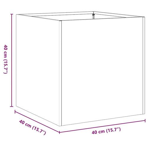Plantekasse rustfarvet 40x40x40 cm forvitringsstål
