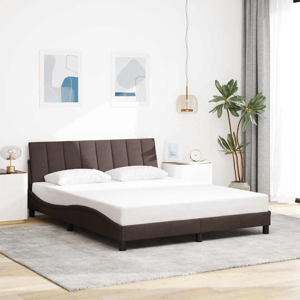 Sengeramme uden madras Hanko 160x200 cm stof mørkebrun billede