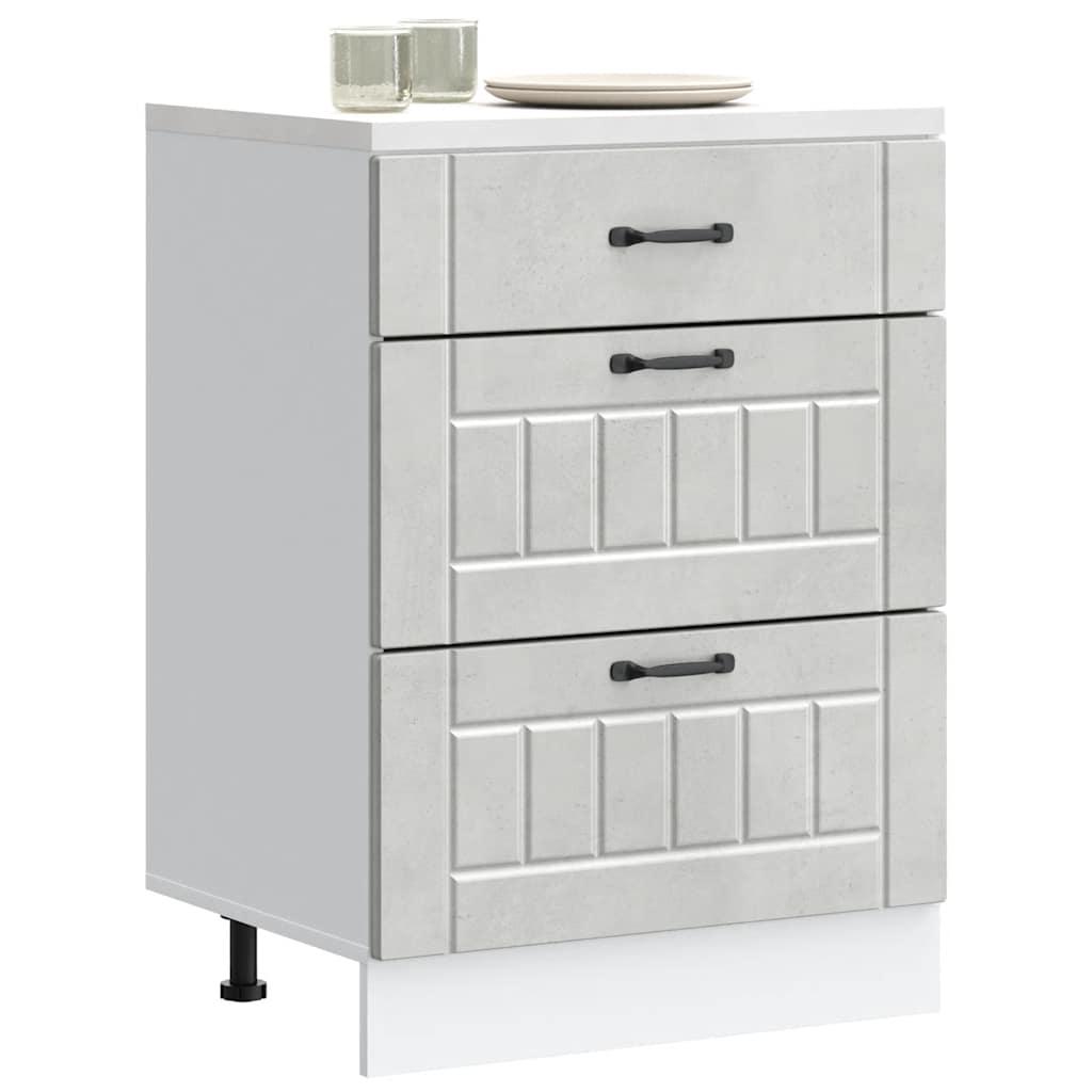 Køkkenunderskab Lucca konstrueret træ beton grå