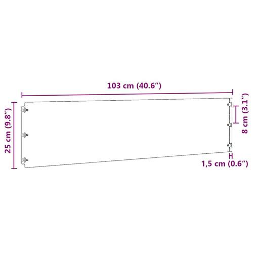 Plænekanter 10 stk. 25x103 cm koldvalset stål sort