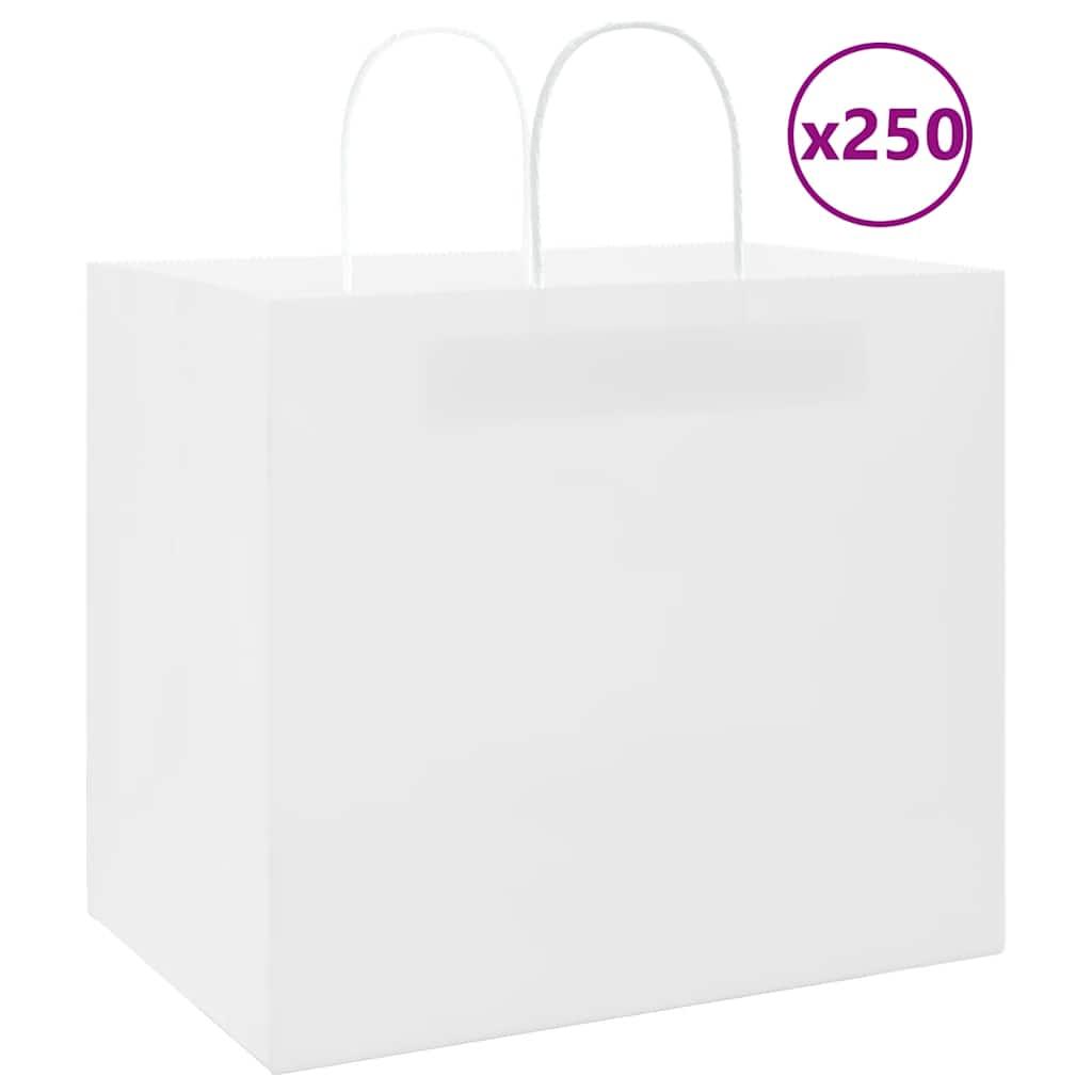 Papirposer 250 stk. med håndtag 32x22x28 cm hvid billede