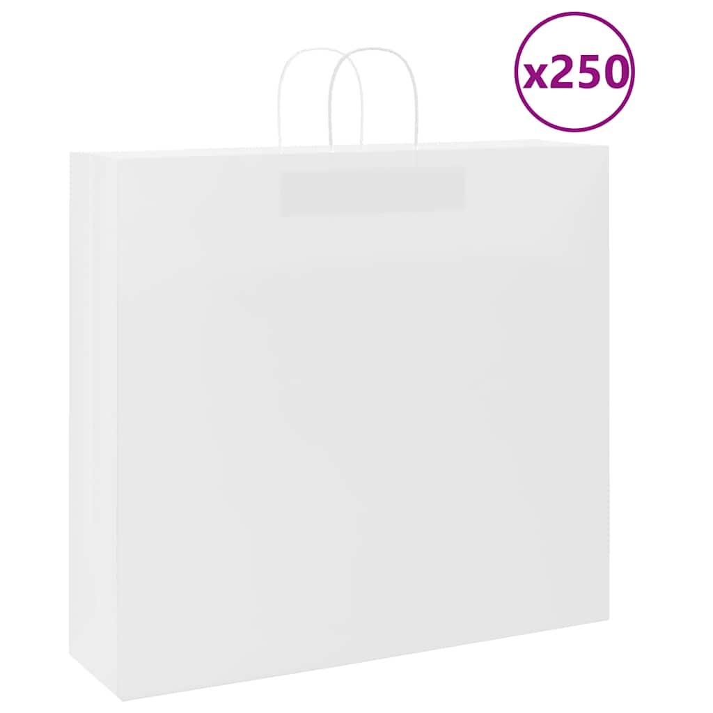 Papirposer 250 stk. med håndtag 54x15x49 cm hvid billede