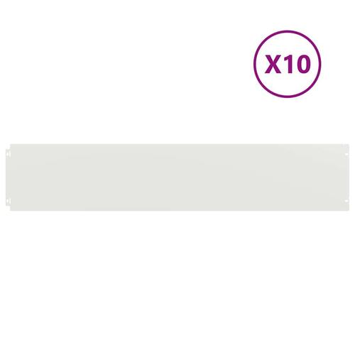 Plænekanter 10 stk. 20x103 cm koldvalset stål hvid