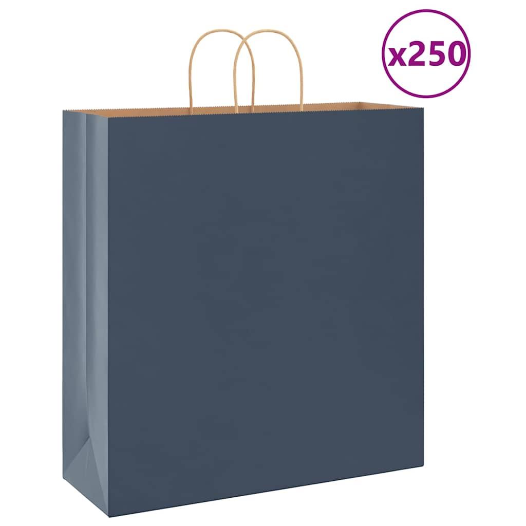 Papirposer 250 stk. med håndtag 45x17x48 cm blå billede