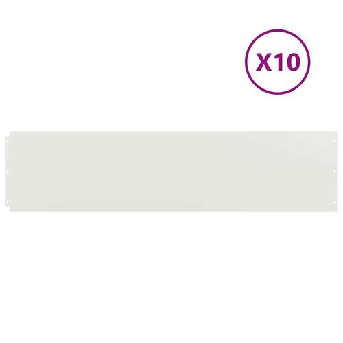 Plænekanter 10 stk. 25x103 cm koldvalset stål hvid
