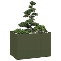 Plantekasse 120x80x80 cm stål olivengrøn