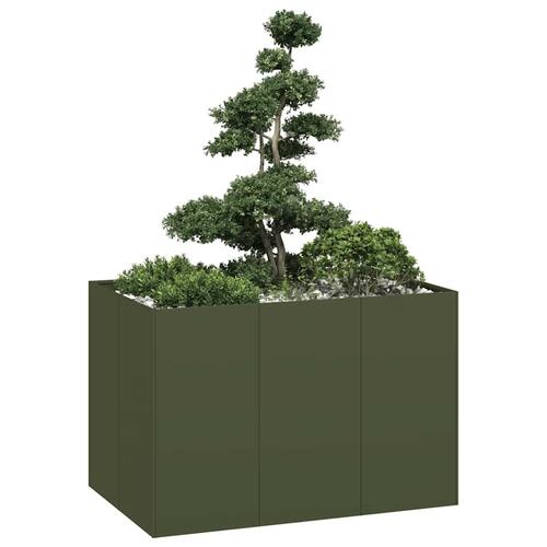 Plantekasse 120x80x80 cm stål olivengrøn