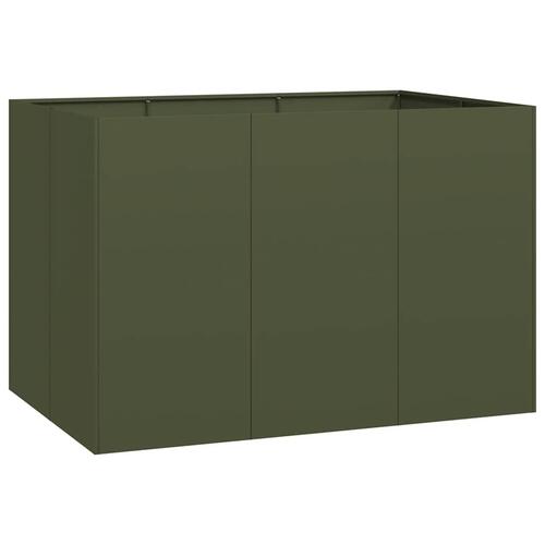 Plantekasse 120x80x80 cm stål olivengrøn