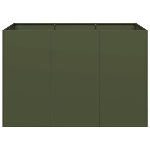 Plantekasse 120x80x80 cm stål olivengrøn