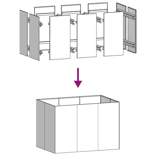 Plantekasse 120x80x80 cm galvaniseret stål