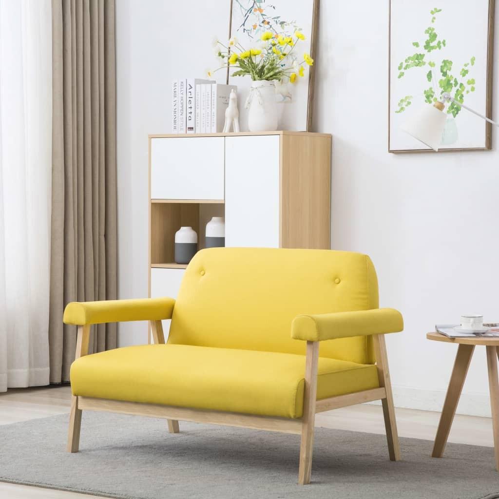Topersoners sofa i stof gul