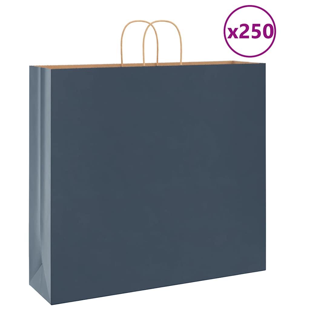 Papirposer med håndtag 54 × 15 × 49 cm - blå, 250 stk. billede