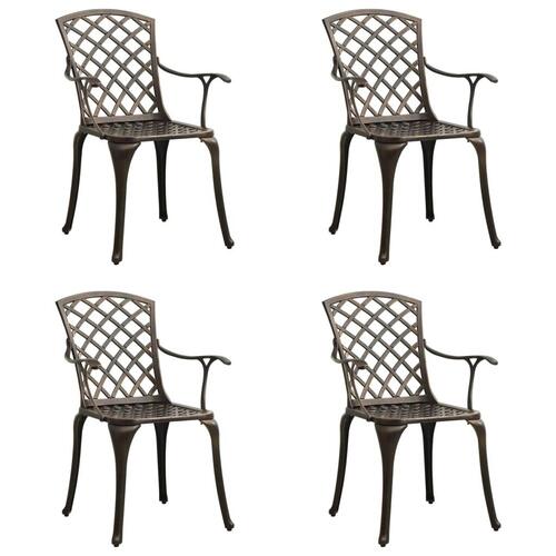 Havestole 4 stk. støbt aluminium bronzefarvet