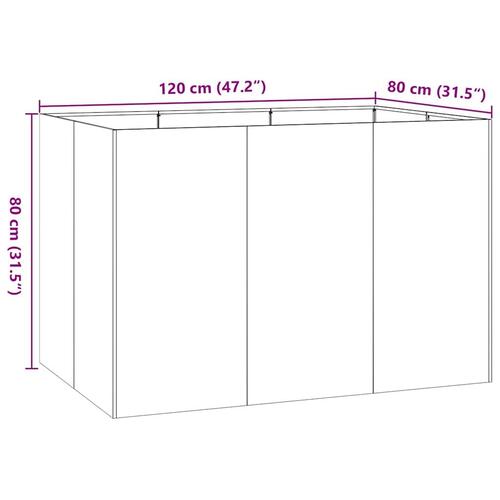 Plantekasse 120x80x80 cm stål antracitgrå
