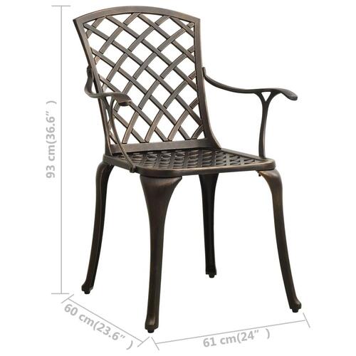 Havestole 4 stk. støbt aluminium bronzefarvet