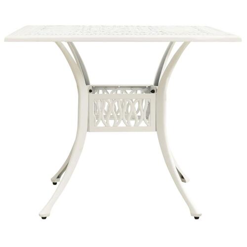 Havebord 90x90x73 cm støbt aluminium hvid