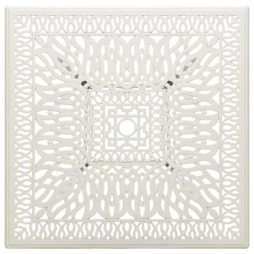 Havebord 90x90x73 cm støbt aluminium hvid