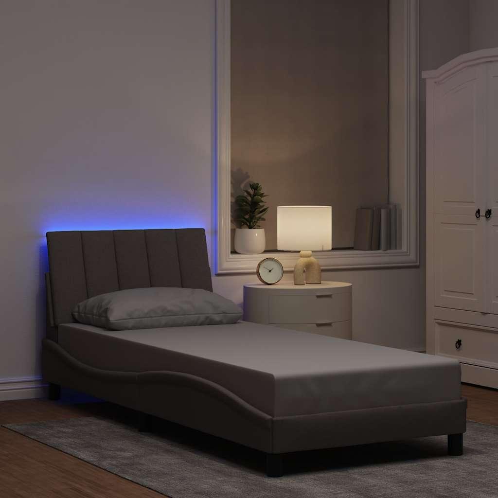 Sengeramme uden madras 90x190 cm stof gråbrun