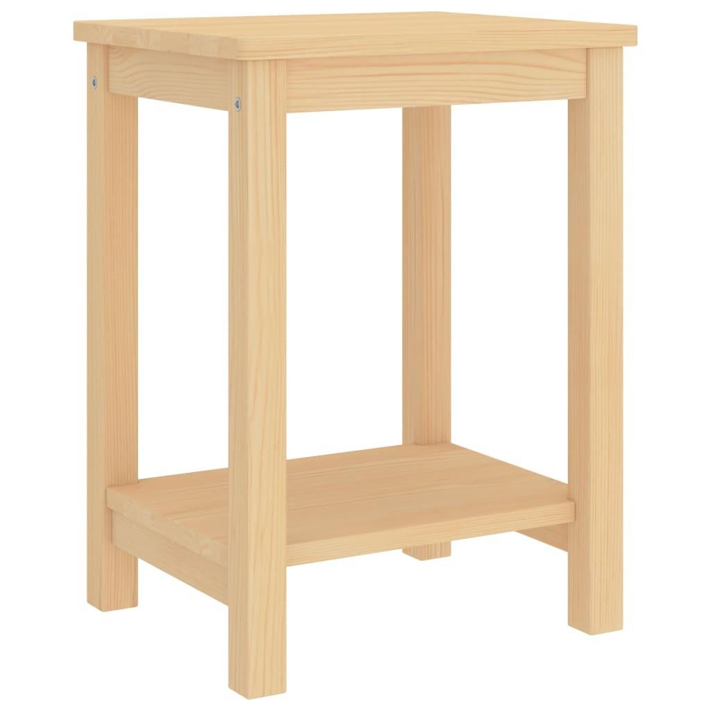 Sengebord 35x30x47 cm massivt fyrretræ lys træfarve