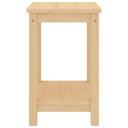 Sengebord 35x30x47 cm massivt fyrretræ lys træfarve